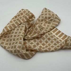 VTG Echo Square Scarf 100% Silk Brown Geometric Scarf Made in Japan 27” X 27”